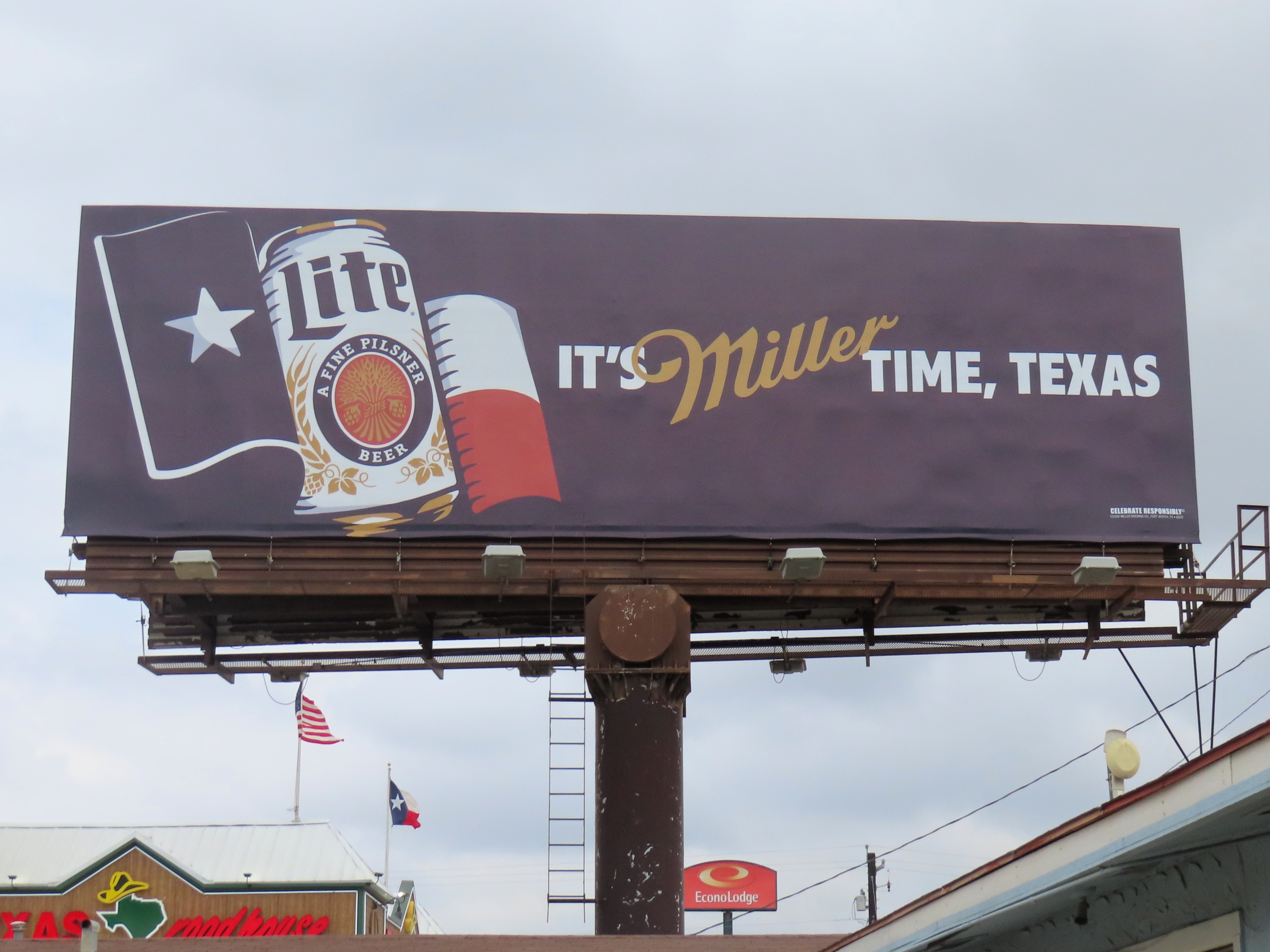 Miller Light billboard in Del Rio, TX