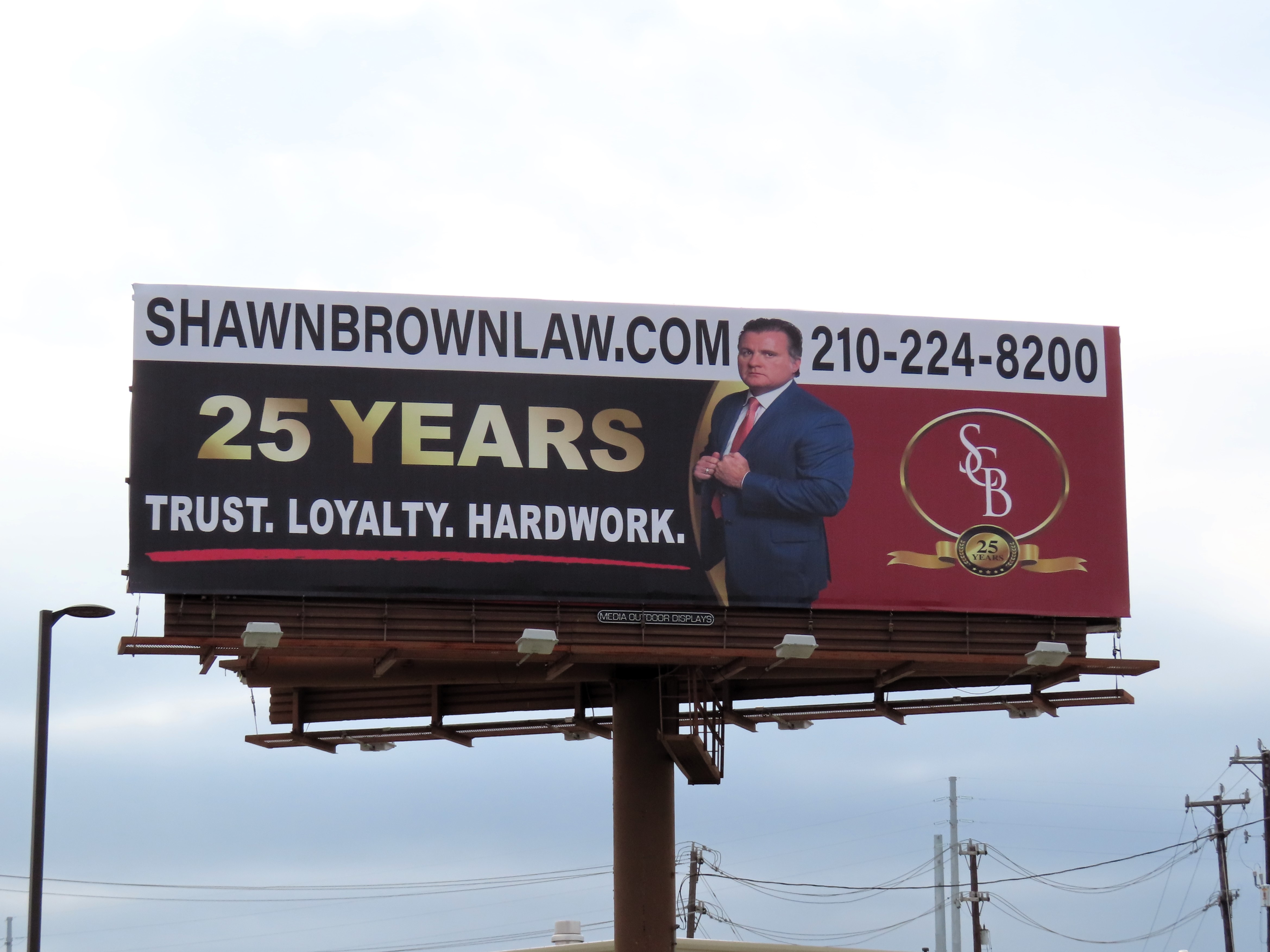 Shawn Brown Law billboard in San Antonio, TX